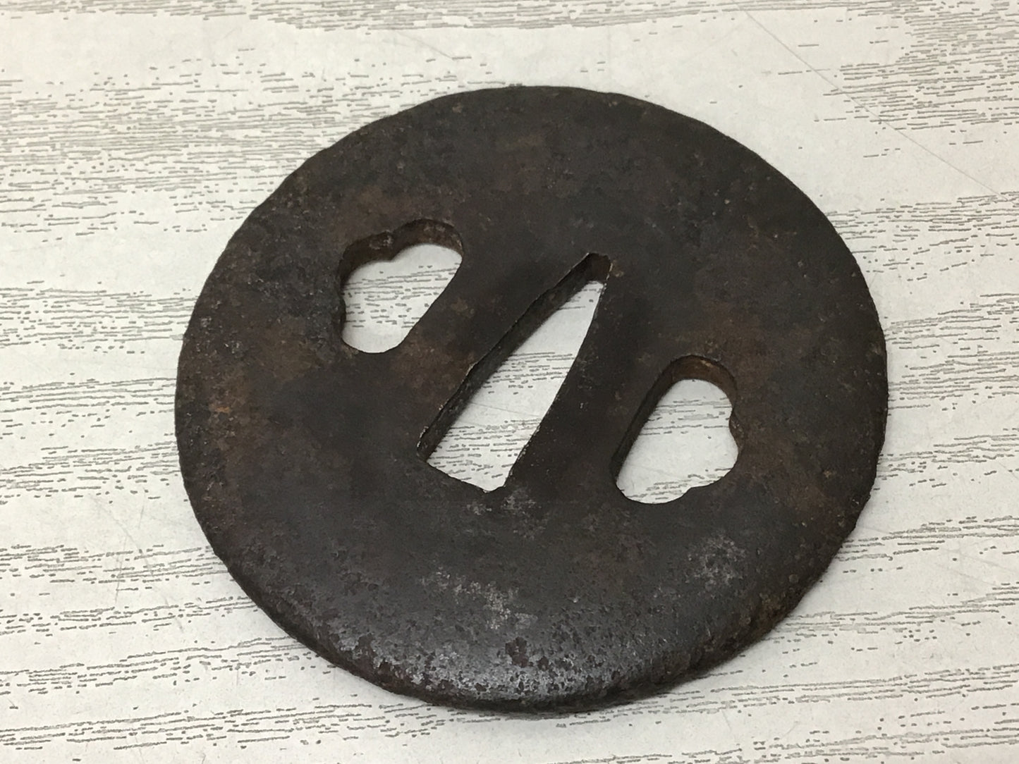 Y2733 TSUBA Round Sword Guarud Inlay Japan samurai katana antique koshirae edo