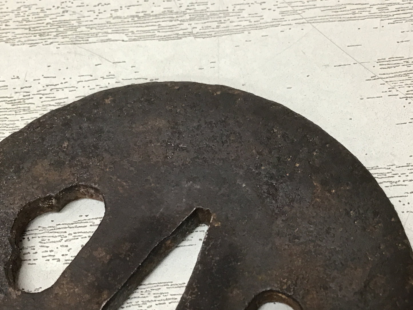 Y2733 TSUBA Round Sword Guarud Inlay Japan samurai katana antique koshirae edo