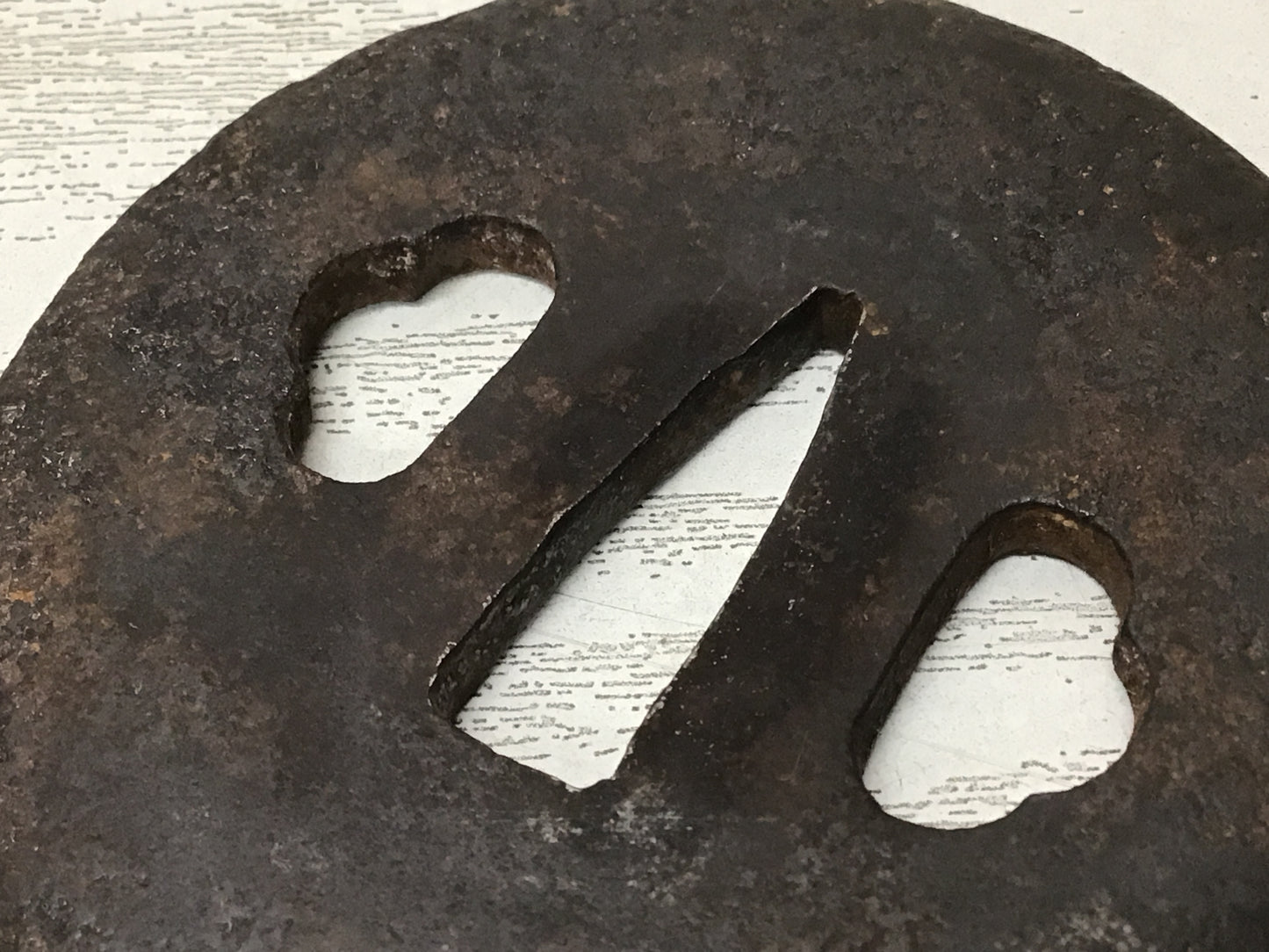 Y2733 TSUBA Round Sword Guarud Inlay Japan samurai katana antique koshirae edo