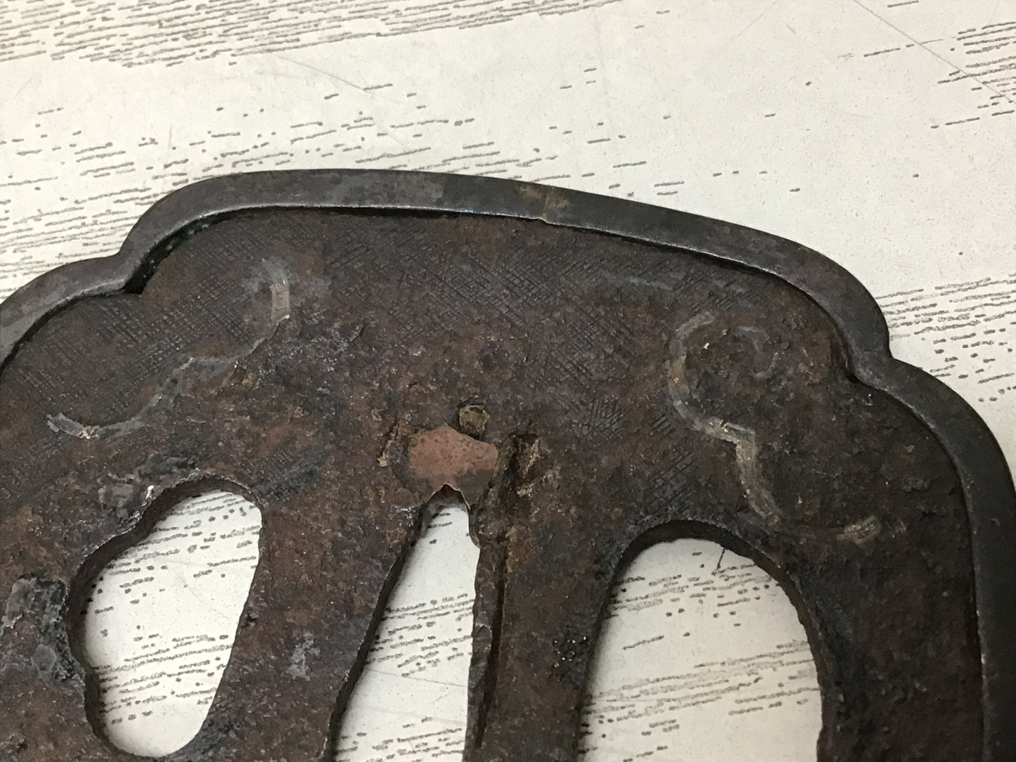 Y2735 TSUBA Sword Guard ornamental border Japan samurai katana koshirae edo