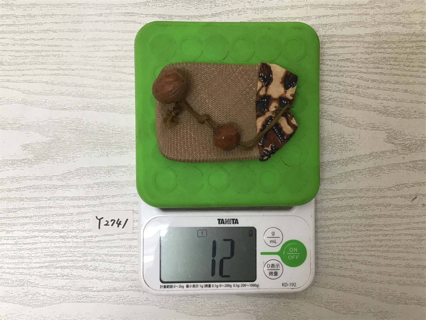 Y2741 NETSUKE Wisteria knitting string fastener Japan Traditional Antique