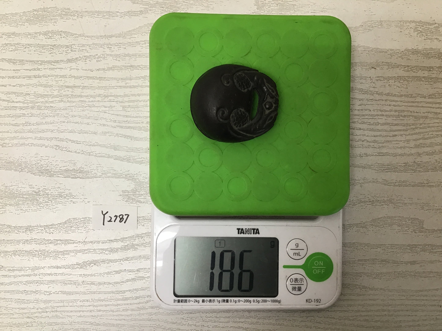 Y2787 BOX Old bronze Mokugyo temple drum Japanese incense container antique