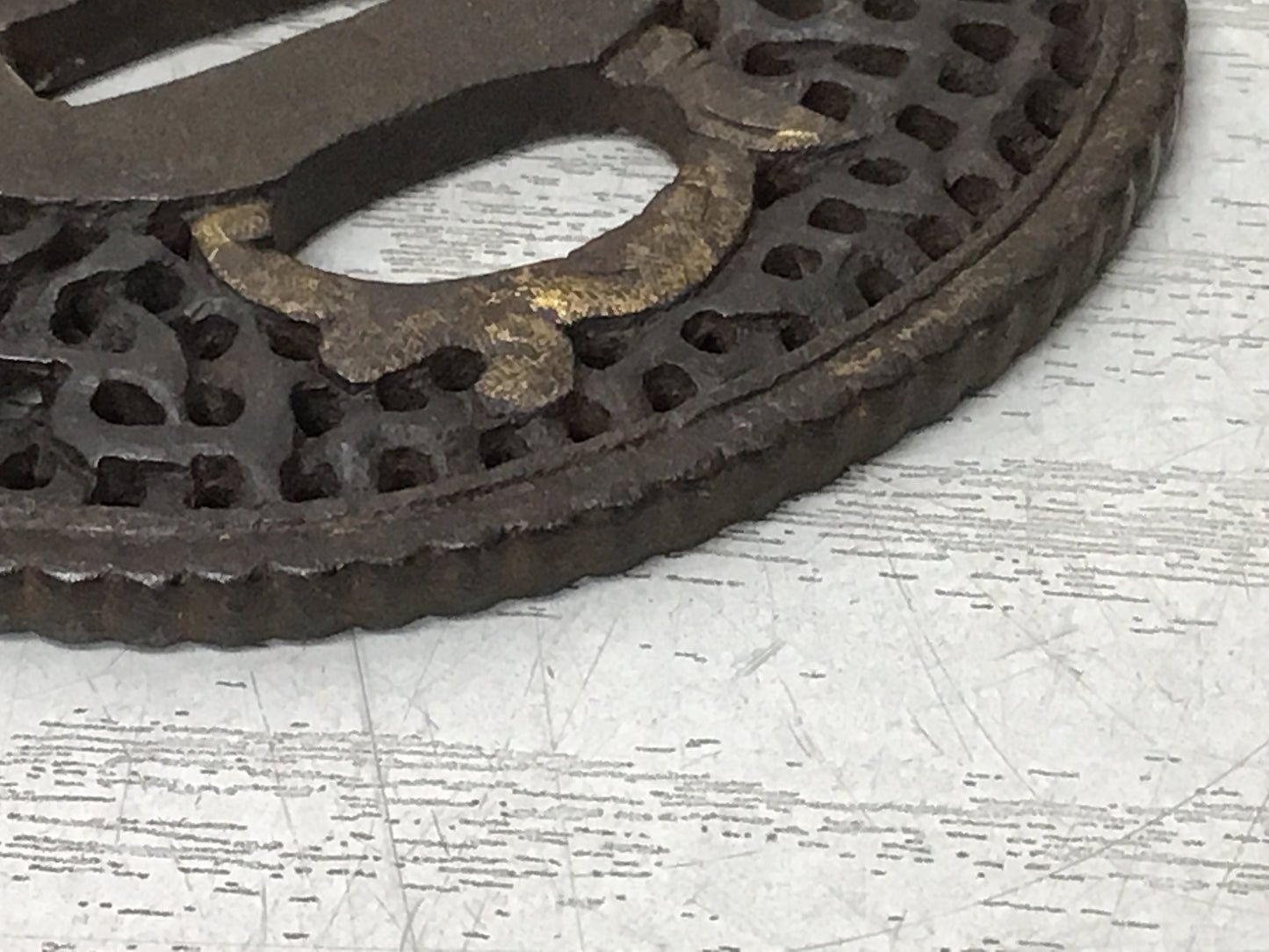 Y2810 TSUBA Iron Sword Guard Dragon openwork Japan samurai katana koshirae edo