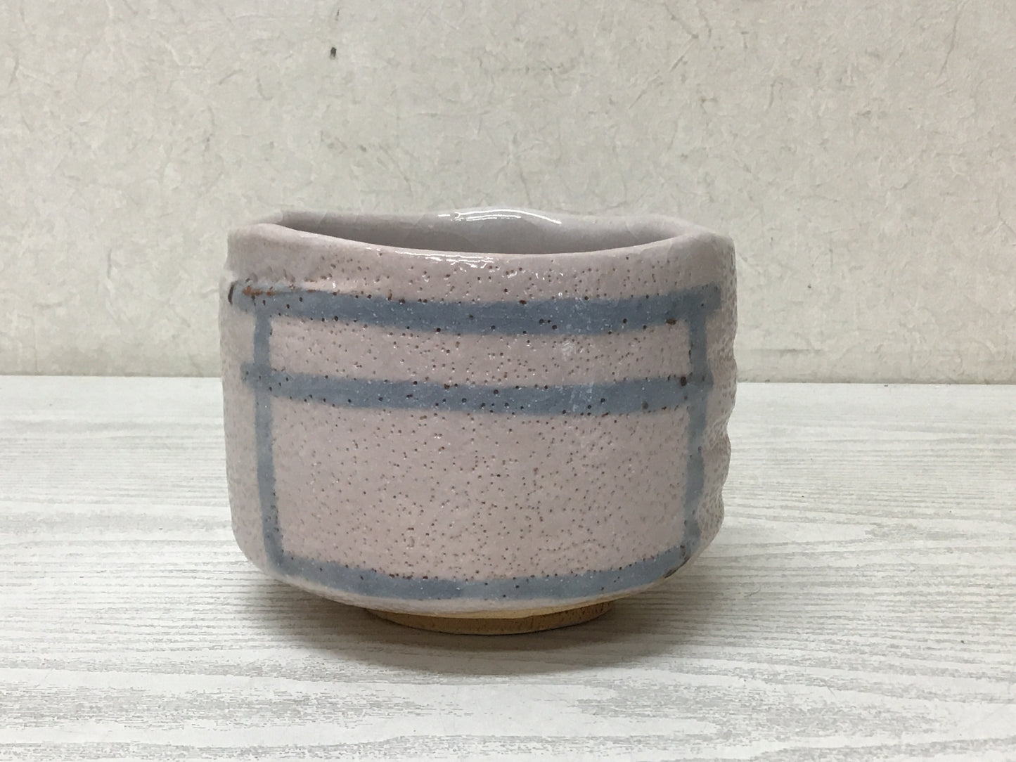 Y2825 CHAWAN Shino-ware signed box Japan tea ceremony bowl antique vintage