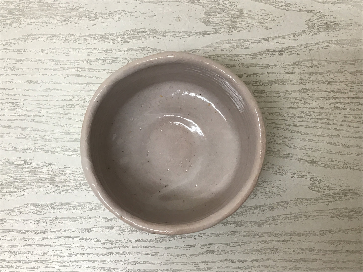 Y2825 CHAWAN Shino-ware signed box Japan tea ceremony bowl antique vintage