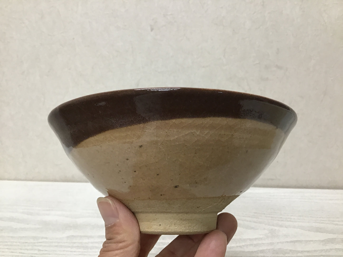 Y2845 CHAWAN Seto-ware signed box Japan tea ceremony bowl antique vintage