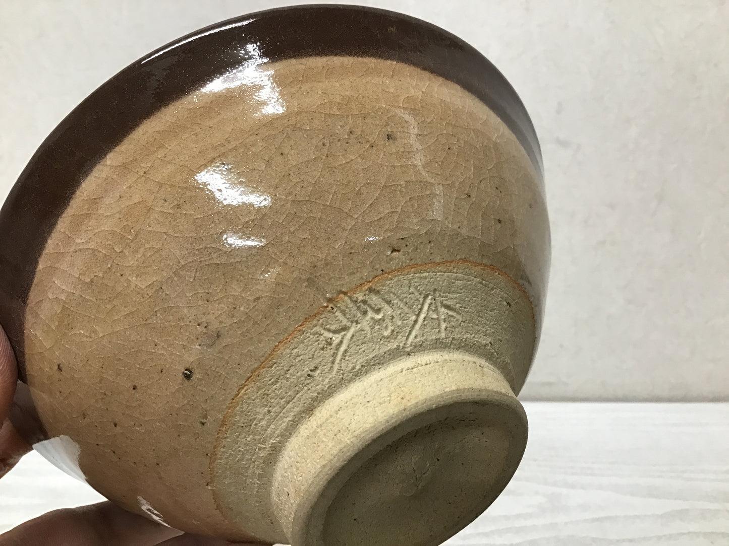 Y2845 CHAWAN Seto-ware signed box Japan tea ceremony bowl antique vintage