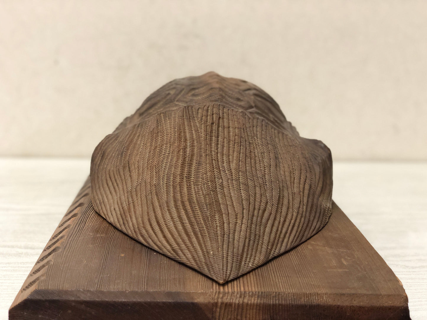 Y2910 OKIMONO wood carving turtle figurine stand Japanese antique statue figure