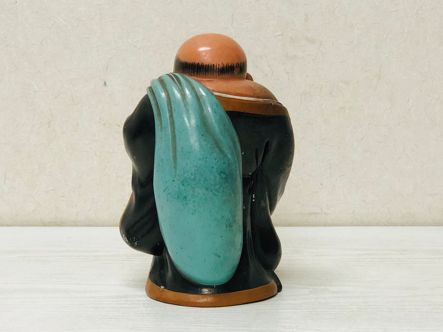 Y2934 OKIMONO Seto-ware Hotei God of Cleverness Japan antique statue decor