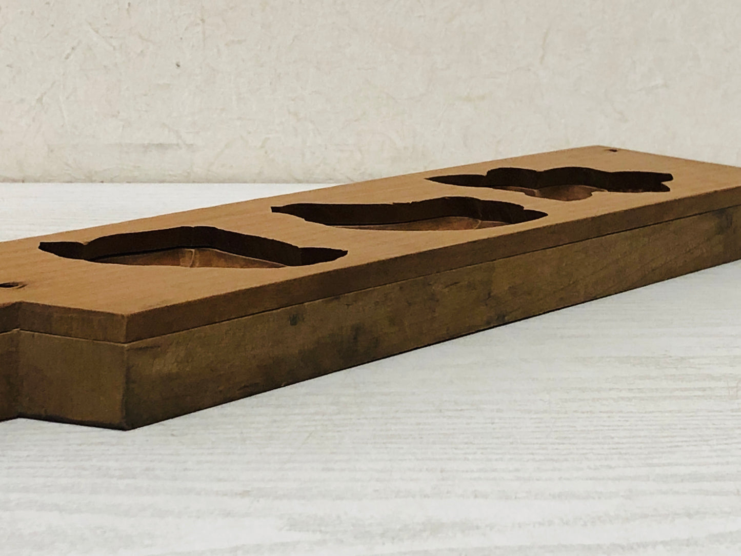 Y2937 KASHIGATA Fruit patterns handle Japan vintage Wooden Pastry Mold wagashi