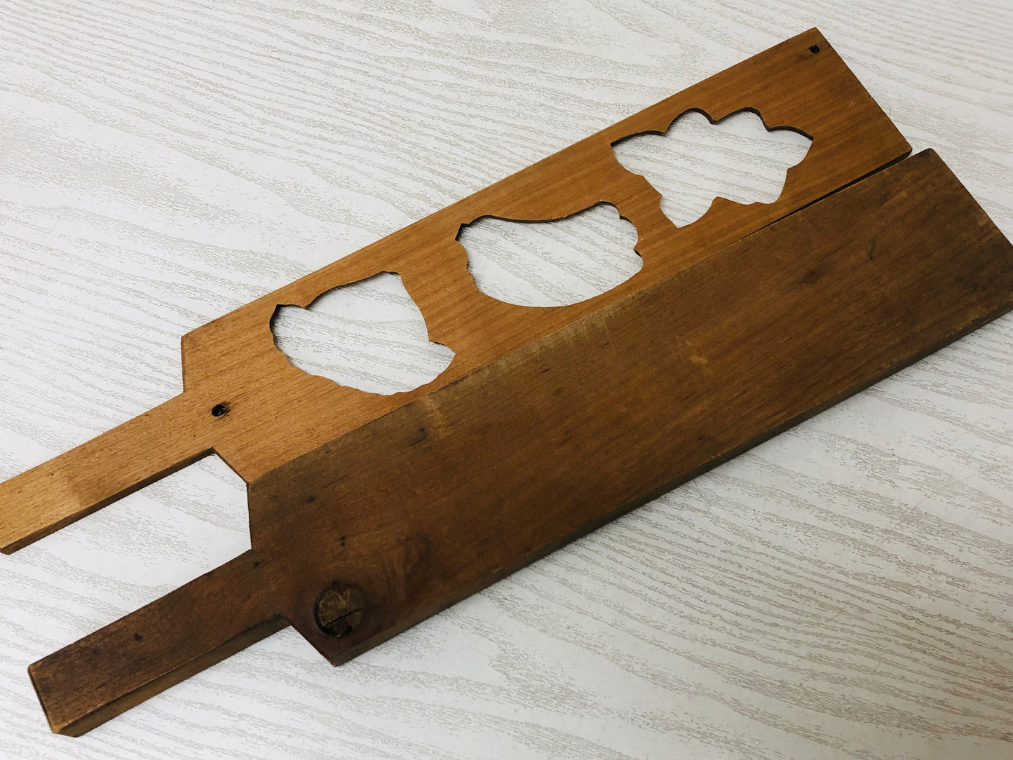 Y2937 KASHIGATA Fruit patterns handle Japan vintage Wooden Pastry Mold wagashi