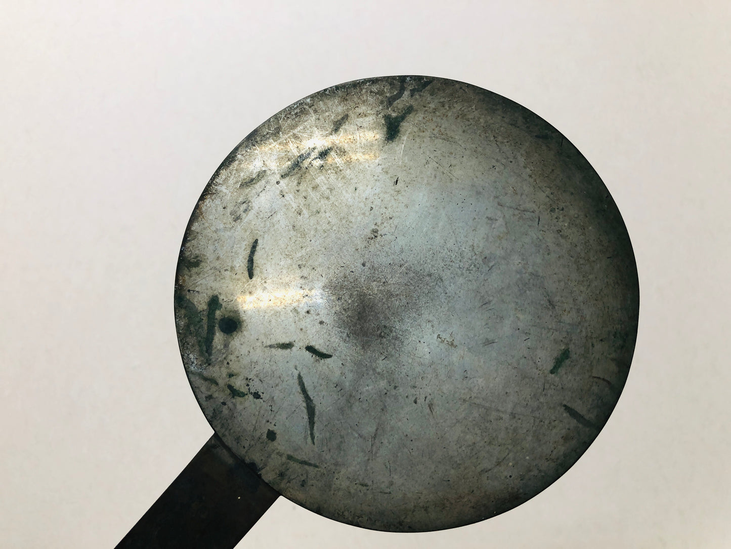 Y2947 KAGAMI Old Bronze Mirror Pine Bamboo Plum Japanese antique vintage Japan