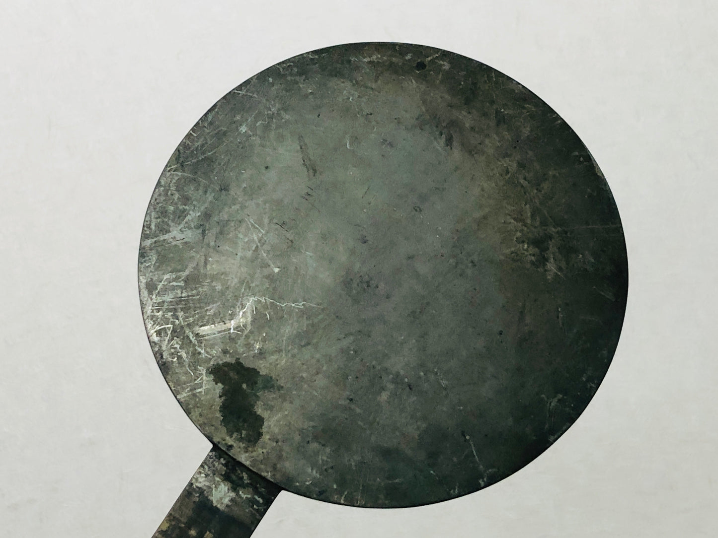 Y2949 KAGAMI Old Boronze Mirror Plum signed Japanese antique vintage Japan