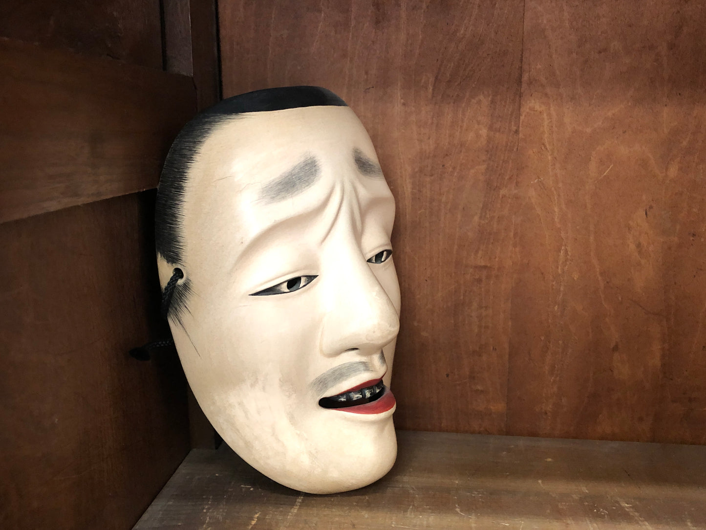Y2985 NOH MASK Imawaka young commander Busho bushi samurai Japan vintage antique