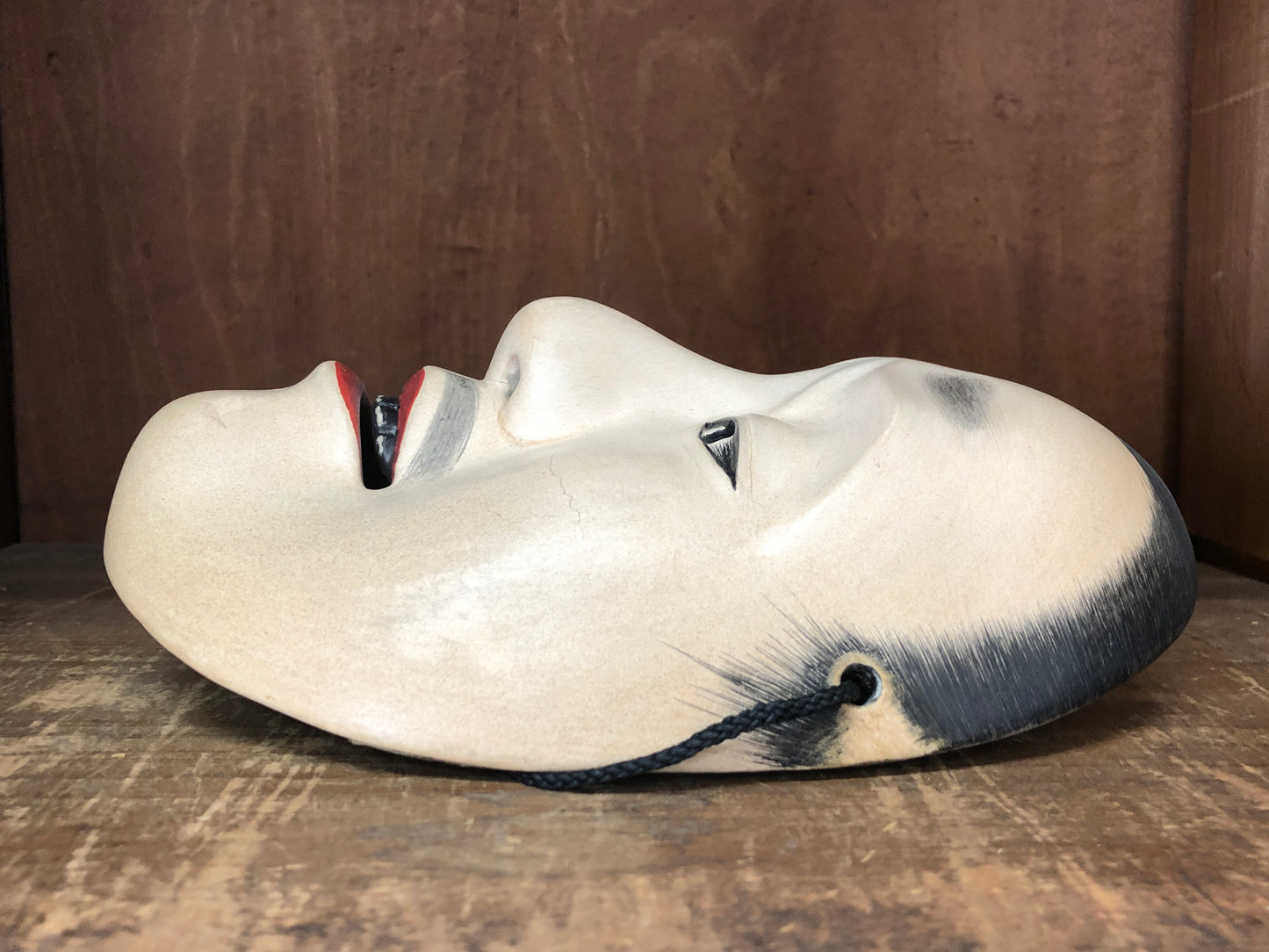 Y2985 NOH MASK Imawaka young commander Busho bushi samurai Japan vintage antique
