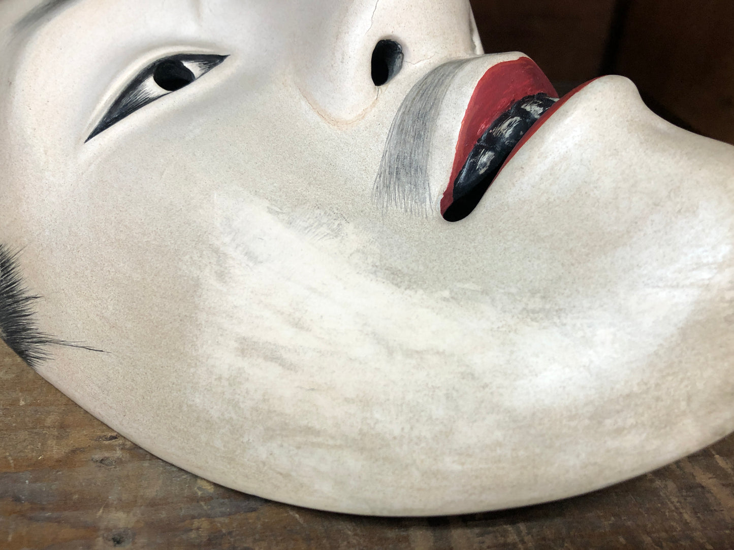 Y2985 NOH MASK Imawaka young commander Busho bushi samurai Japan vintage antique