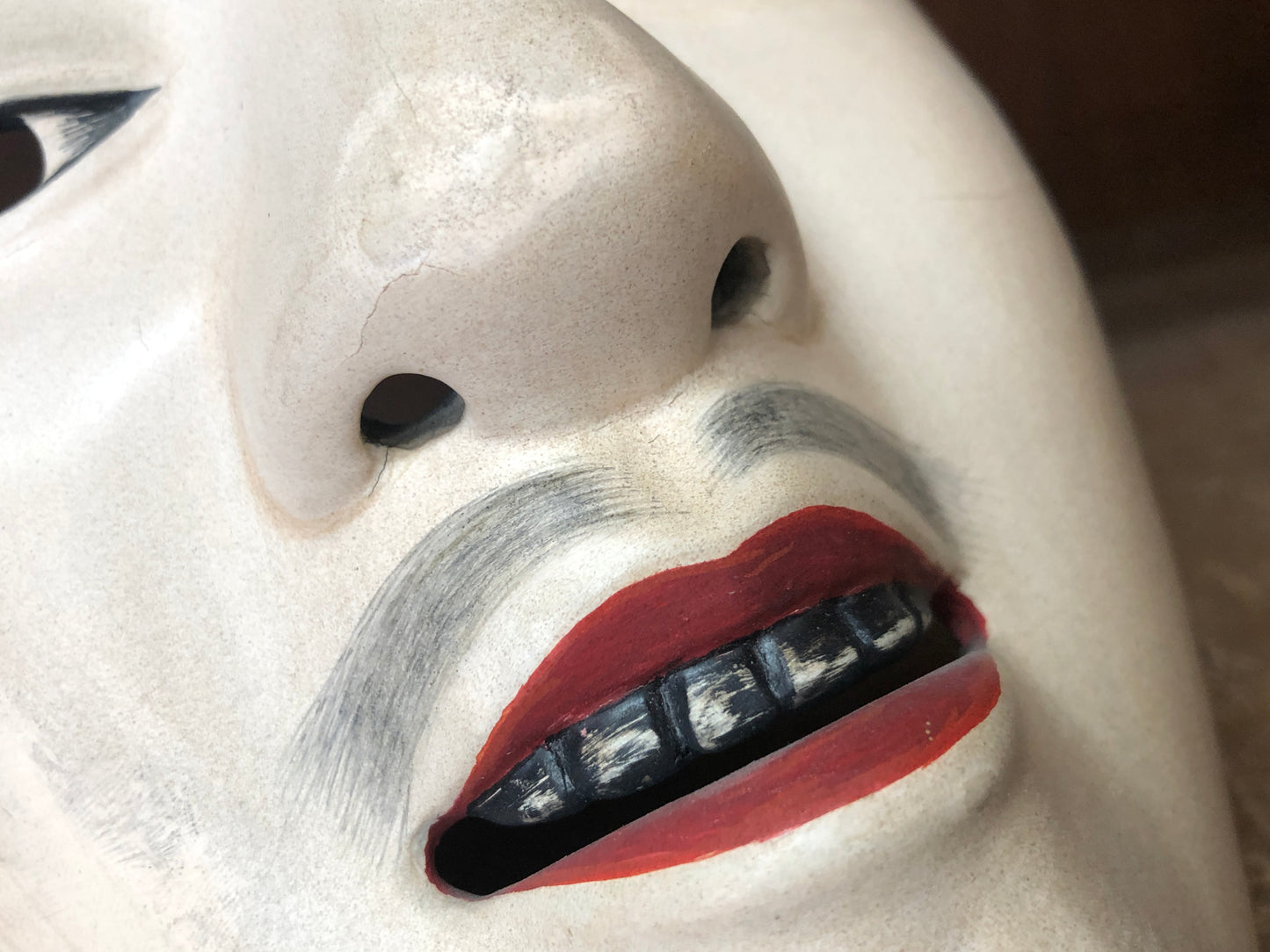 Y2985 NOH MASK Imawaka young commander Busho bushi samurai Japan vintage antique