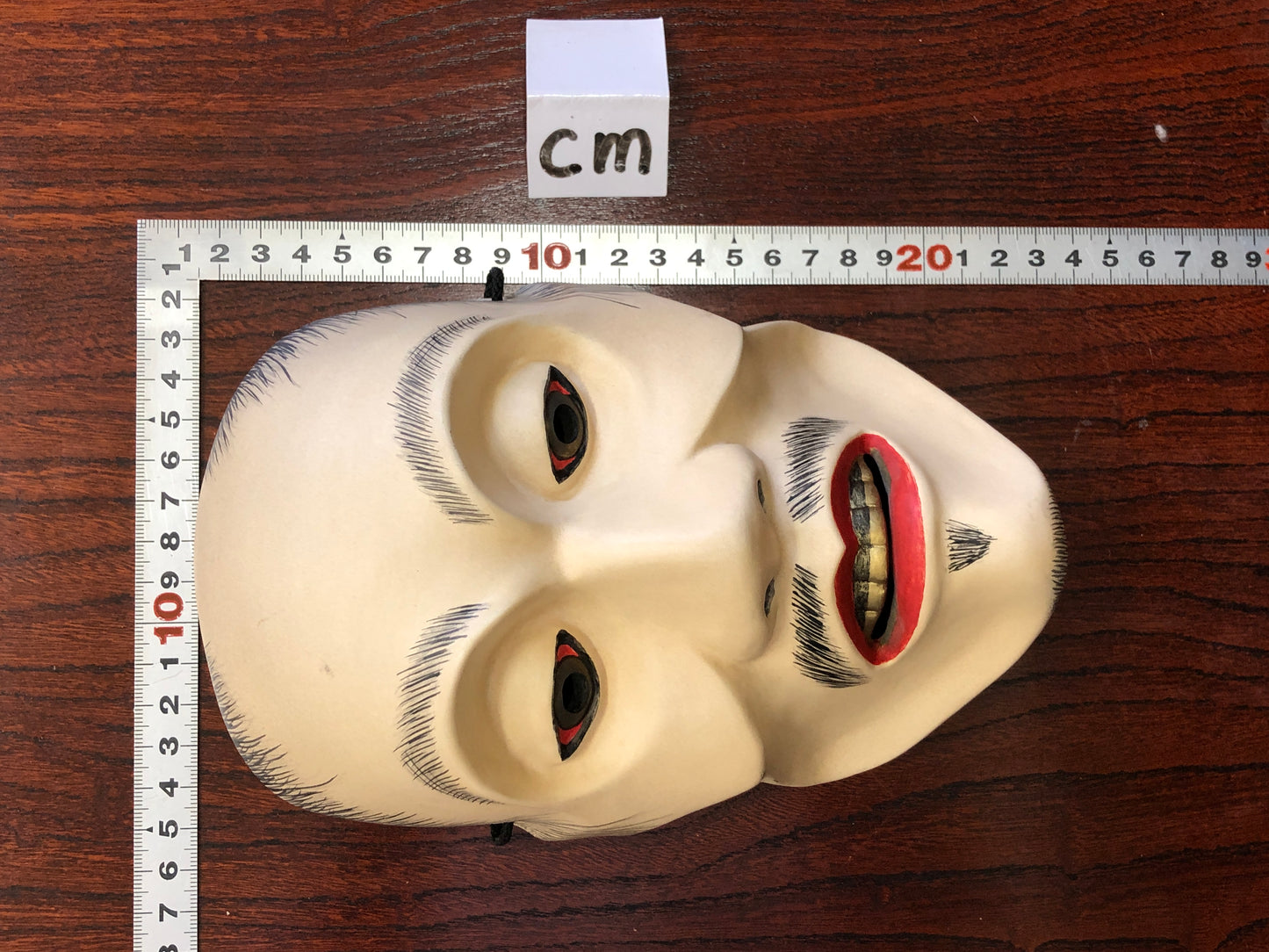 Y3003 NOH MASK wood carving Frog Japan antique dance drama omen men vintage