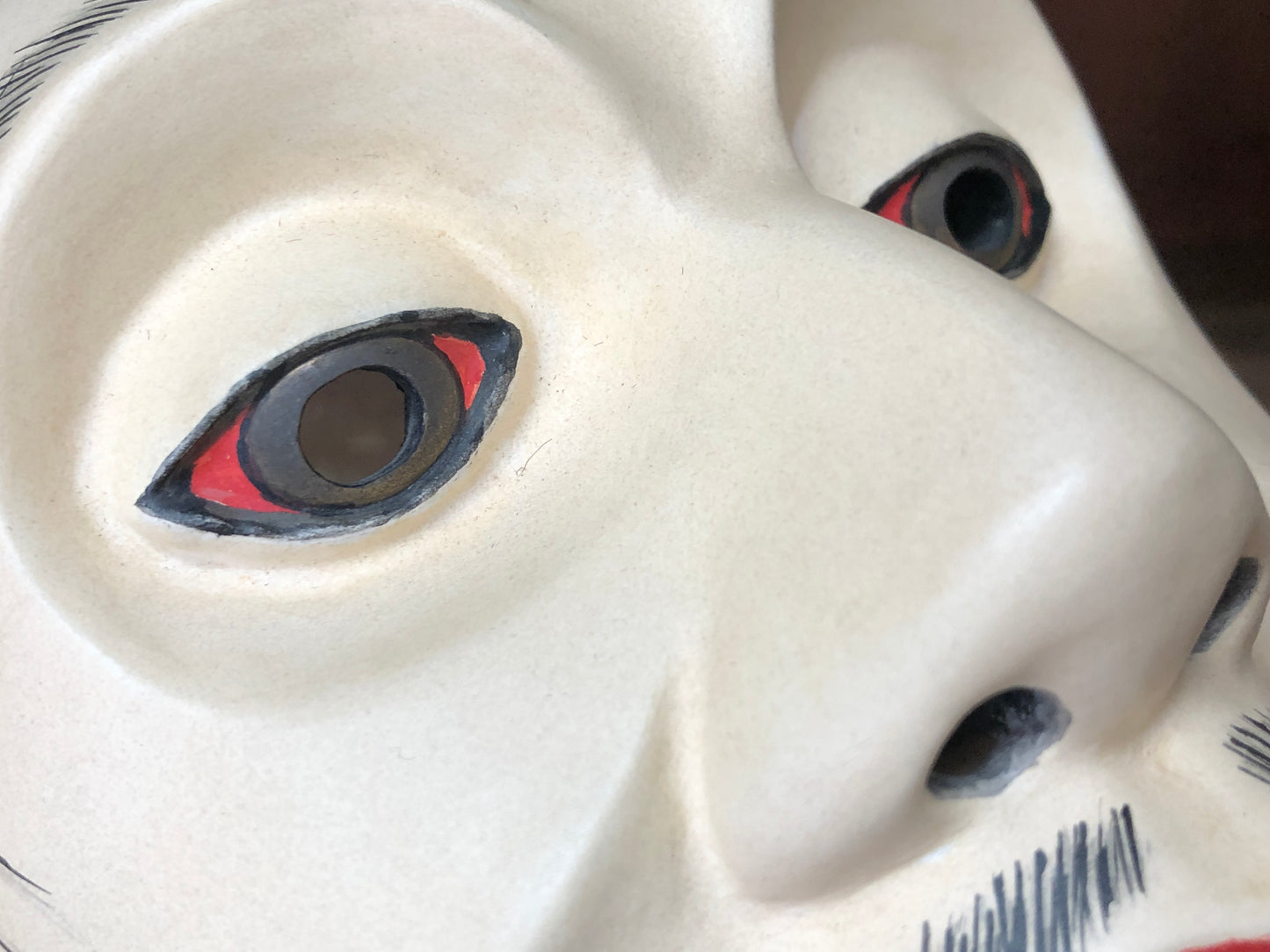 Y3003 NOH MASK wood carving Frog Japan antique dance drama omen men vintage
