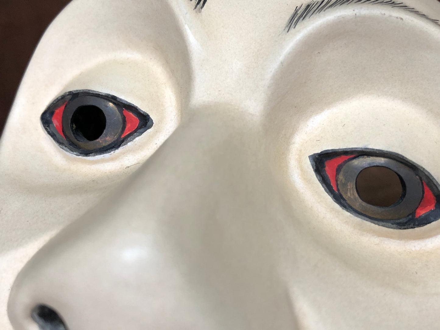 Y3003 NOH MASK wood carving Frog Japan antique dance drama omen men vintage