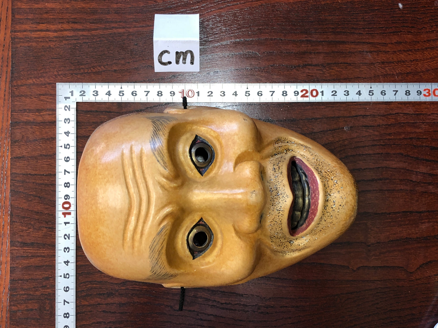 Y3007 NOH MASK wood carving Togou Japan antique dance drama omen men vintage