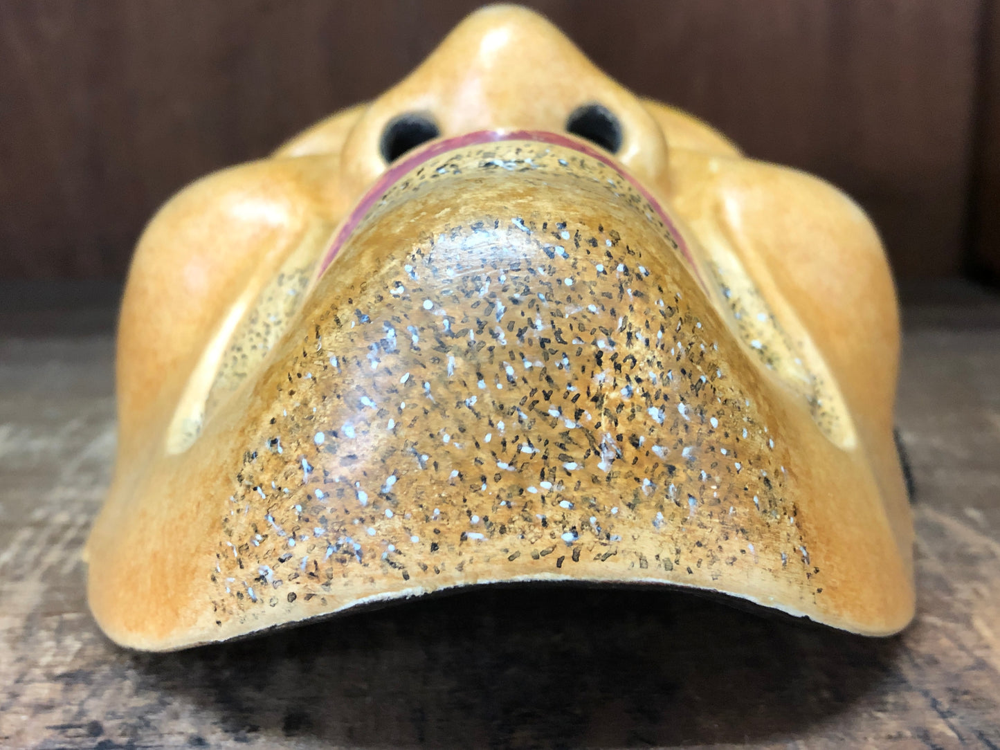 Y3007 NOH MASK wood carving Togou Japan antique dance drama omen men vintage
