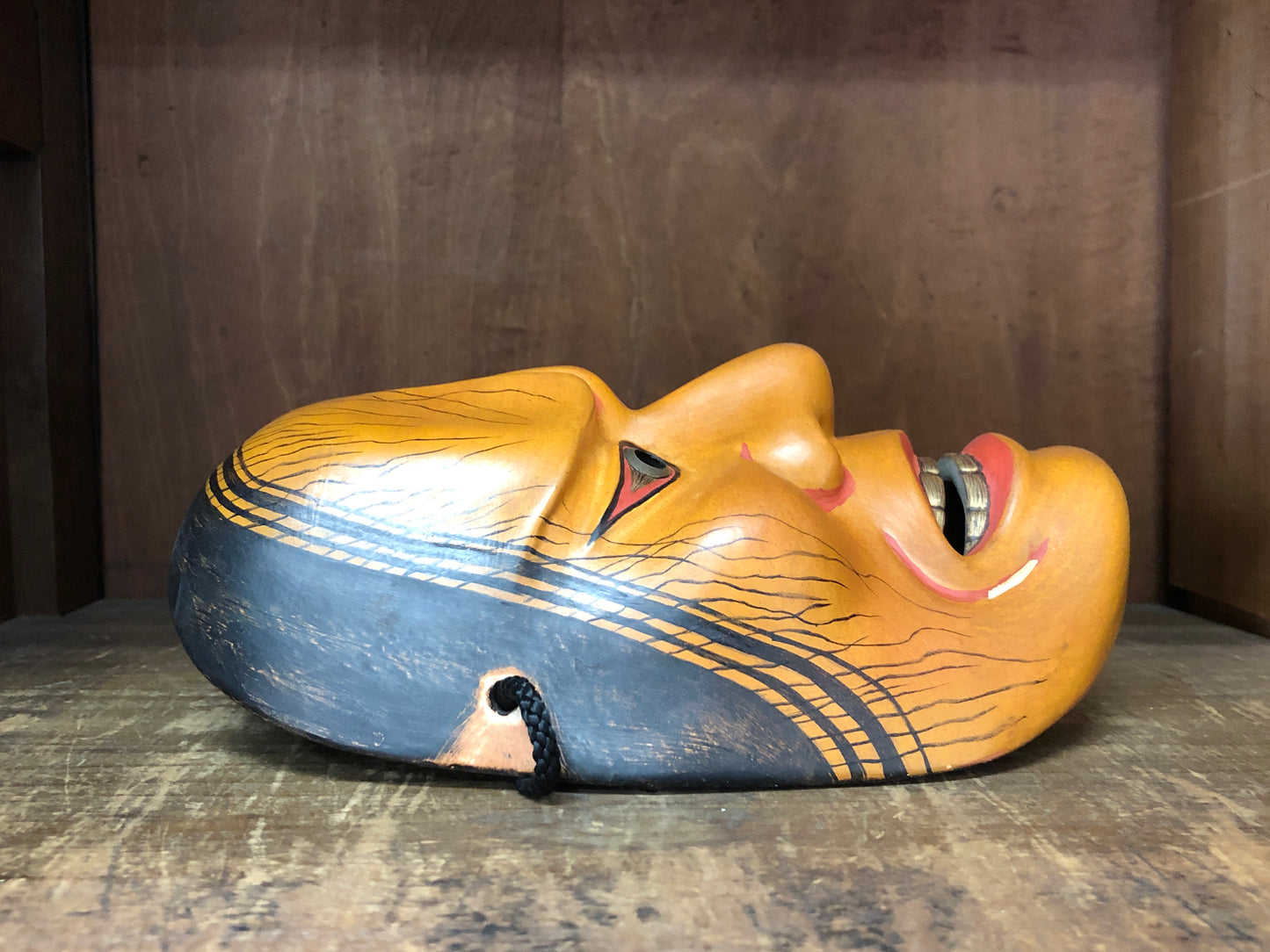 Y3009 NOH MASK wood carving Hashi Hime Japan antique dance drama omen men
