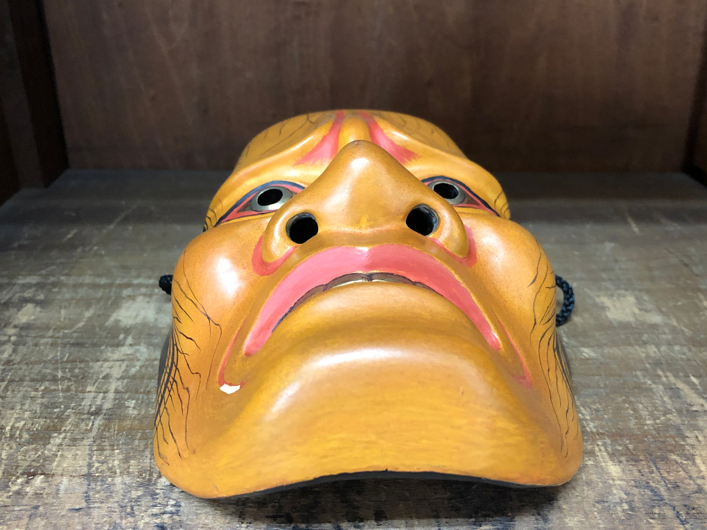 Y3009 NOH MASK wood carving Hashi Hime Japan antique dance drama omen men