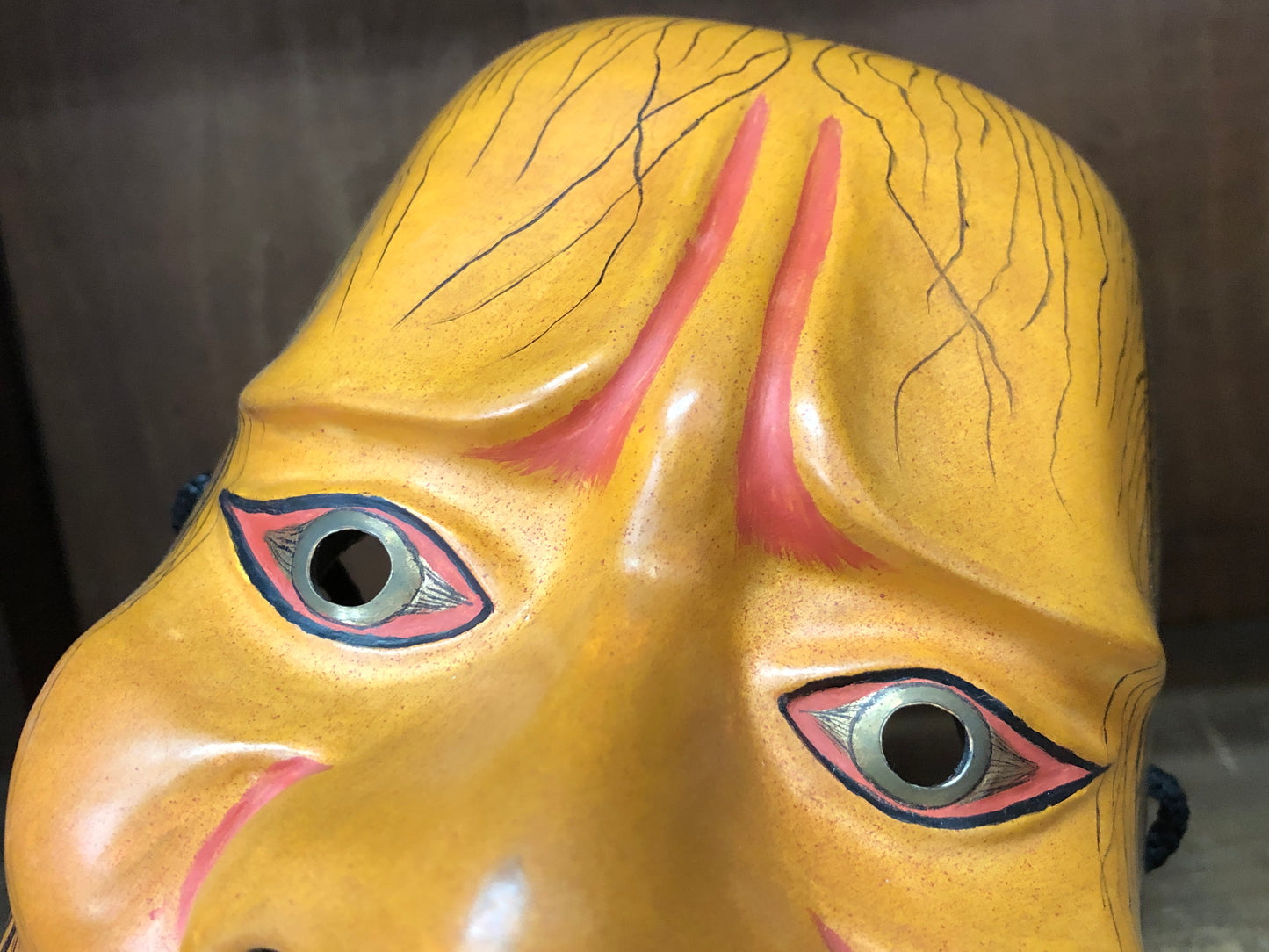 Y3009 NOH MASK wood carving Hashi Hime Japan antique dance drama omen men