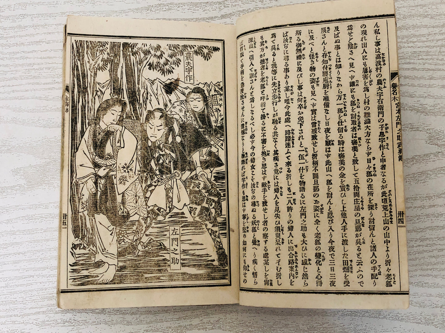 Y3036 WOODBLOCK PRINT book Ikuhide picture Japan Ukiyoe vintage antique art