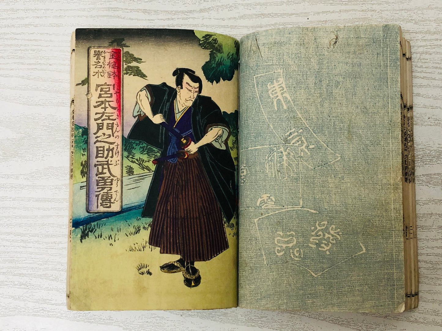 Y3036 WOODBLOCK PRINT book Ikuhide picture Japan Ukiyoe vintage antique art