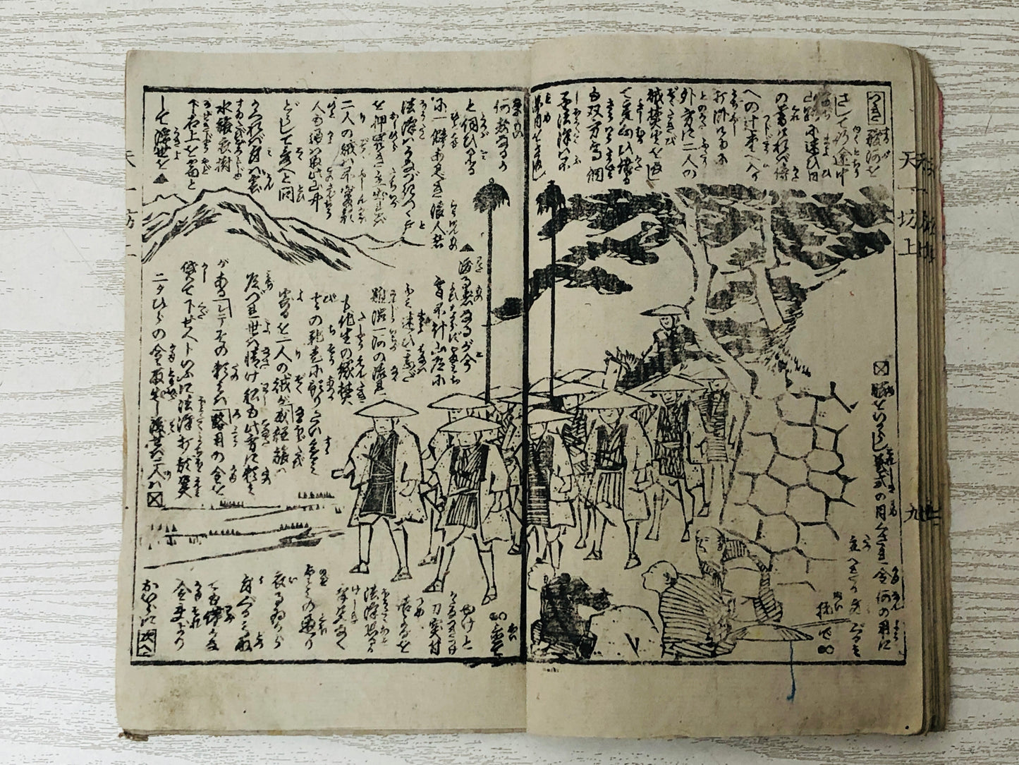 Y3041 WOODBLOCK PRINT Tenichibo story Book 1 Book 2 set Japan Ukiyoe antique