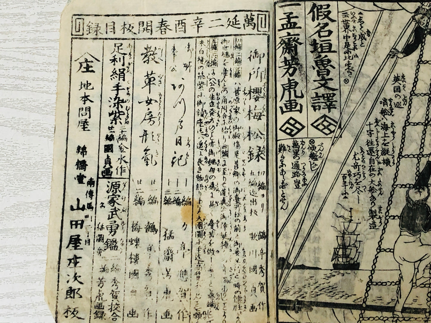 Y3044 WOODBLOCK PRINT book Yoshitora picture universal people Japan Ukiyoe