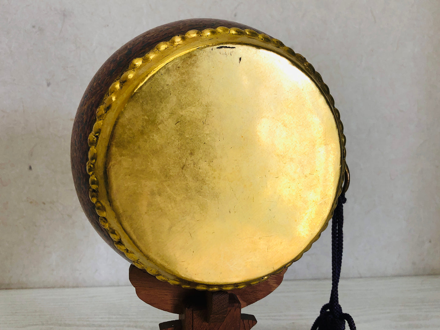 Y3076 TAIKO Drum Wakasa Lacquer stand figurine Japanese vintage antique interior