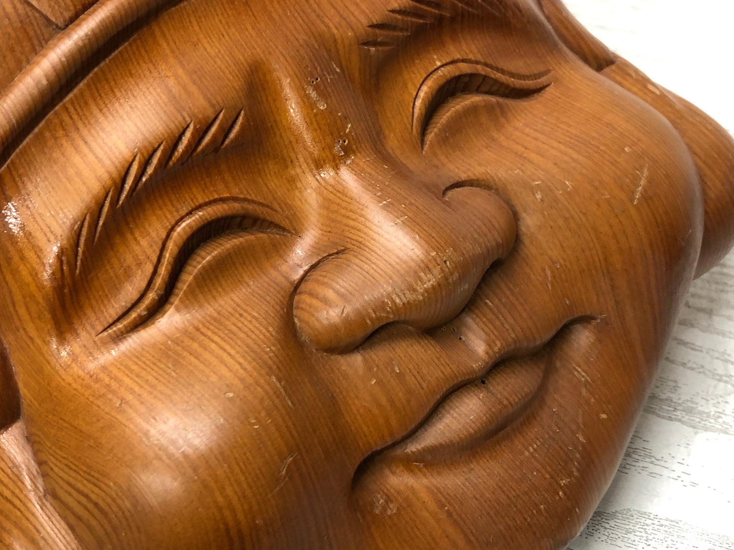 Y3111 MASK wood carving Ebisu Daikoku Japan vintage antique dance drama men omen