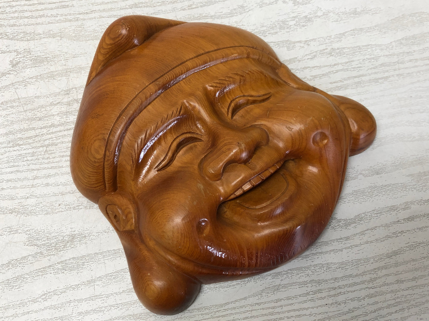 Y3111 MASK wood carving Ebisu Daikoku Japan vintage antique dance drama men omen