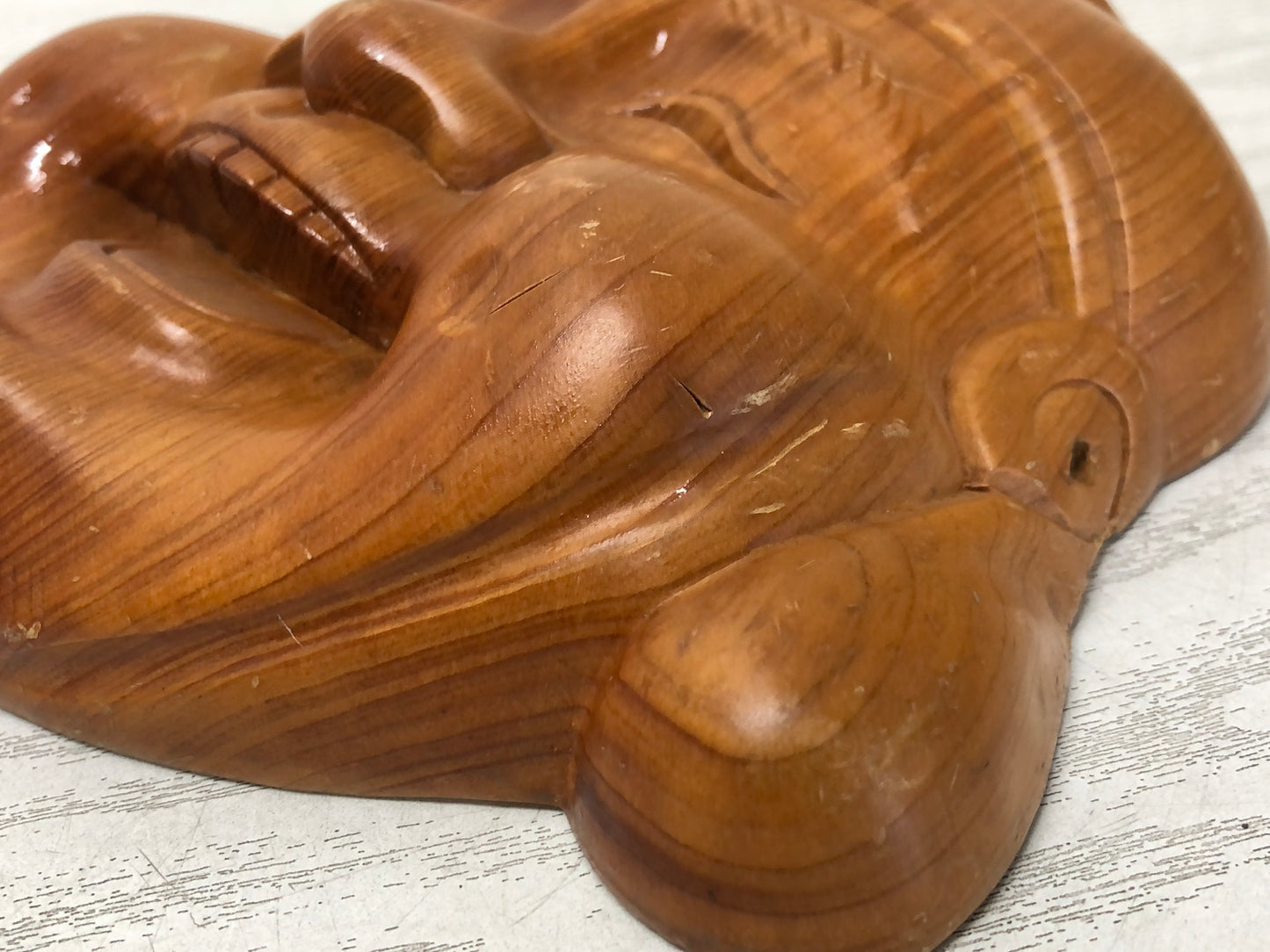 Y3111 MASK wood carving Ebisu Daikoku Japan vintage antique dance drama men omen