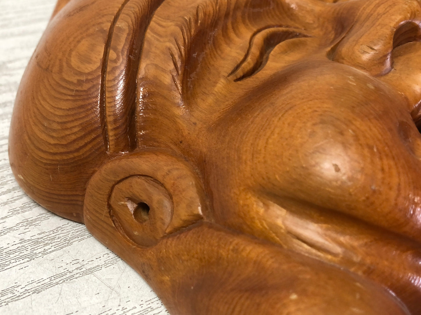 Y3111 MASK wood carving Ebisu Daikoku Japan vintage antique dance drama men omen