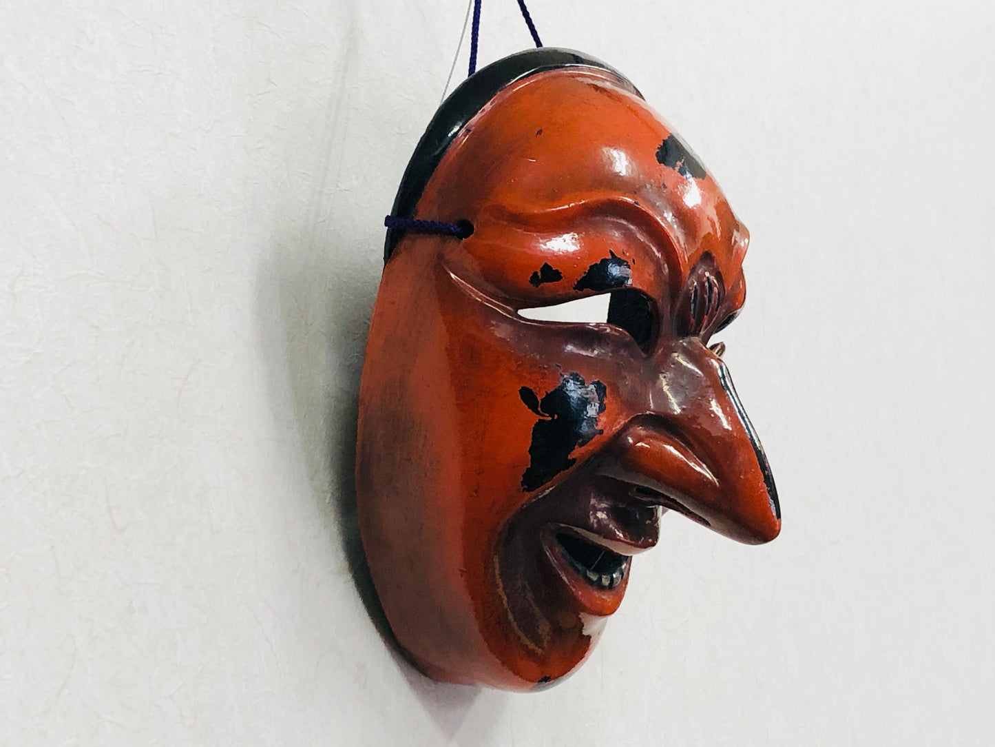 Y3117 MASK Gagaku court music men Chikyu Japan vintage antique dance drama