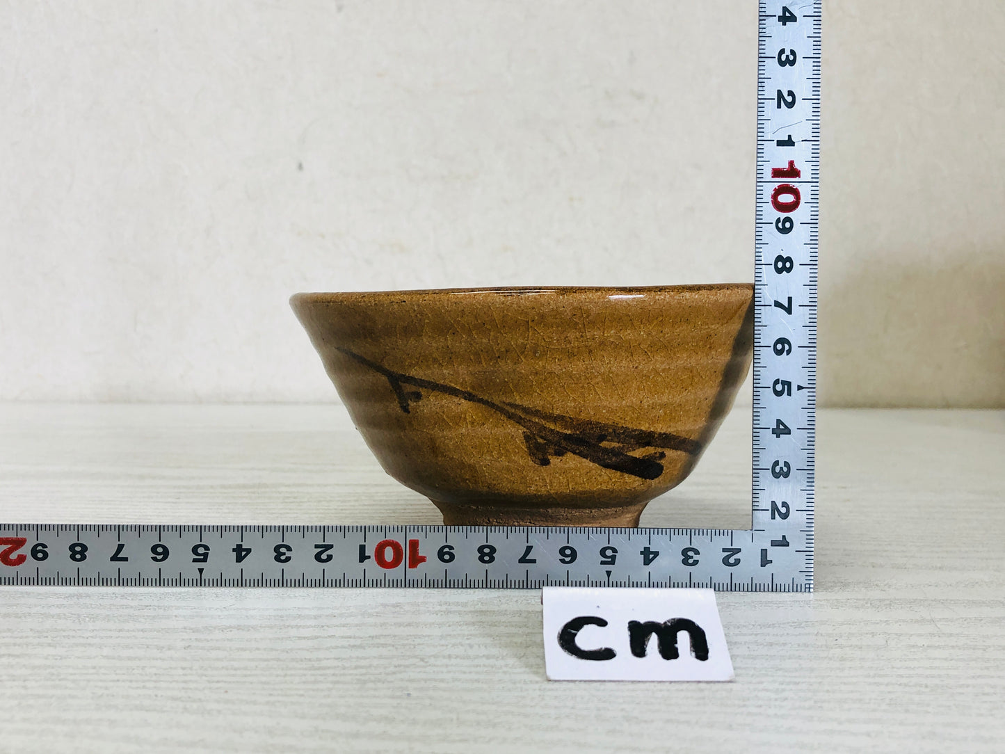 Y3314 CHAWAN Karatsu-ware picture signed box Japan tea ceremony bowl antique