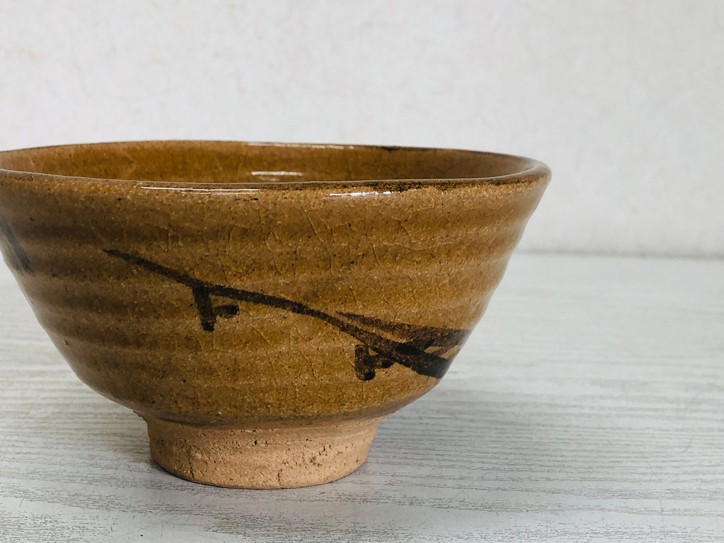 Y3314 CHAWAN Karatsu-ware picture signed box Japan tea ceremony bowl antique