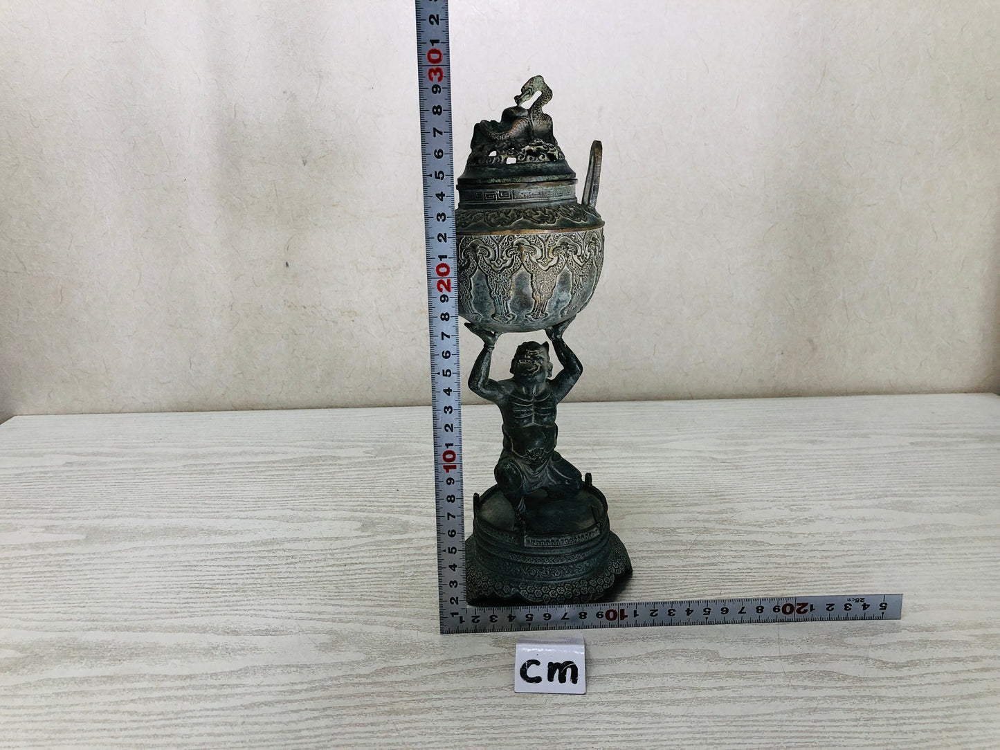 Y3355 KOURO Copper Demon Dragon knob Japan fragrance aroma incense burner