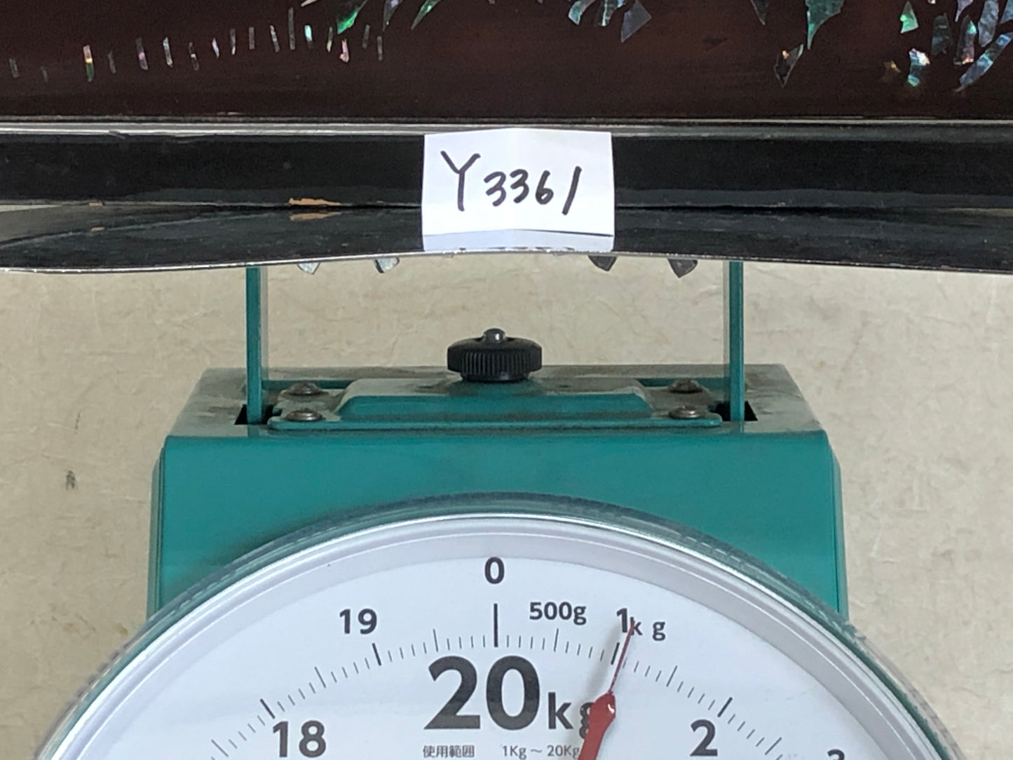 Y3361 OKIMONO katana Sword Rack Bird Flower Makie Raden work Japan antique