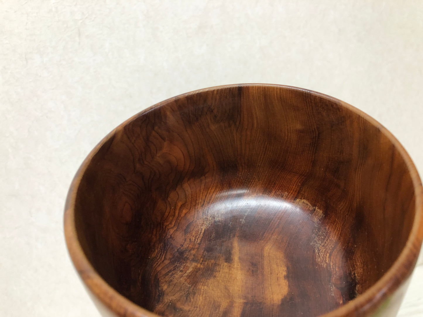 Y3380 CHAWAN Yakushima cedar bowl signed box Japan tea ceremony antique vintage