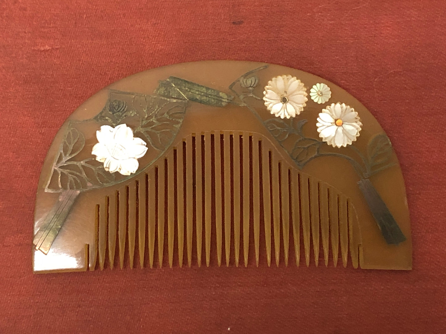 Y3382 KOUGAI Makie Comb Hairpin hair dressing tools box Japan kimono accessory