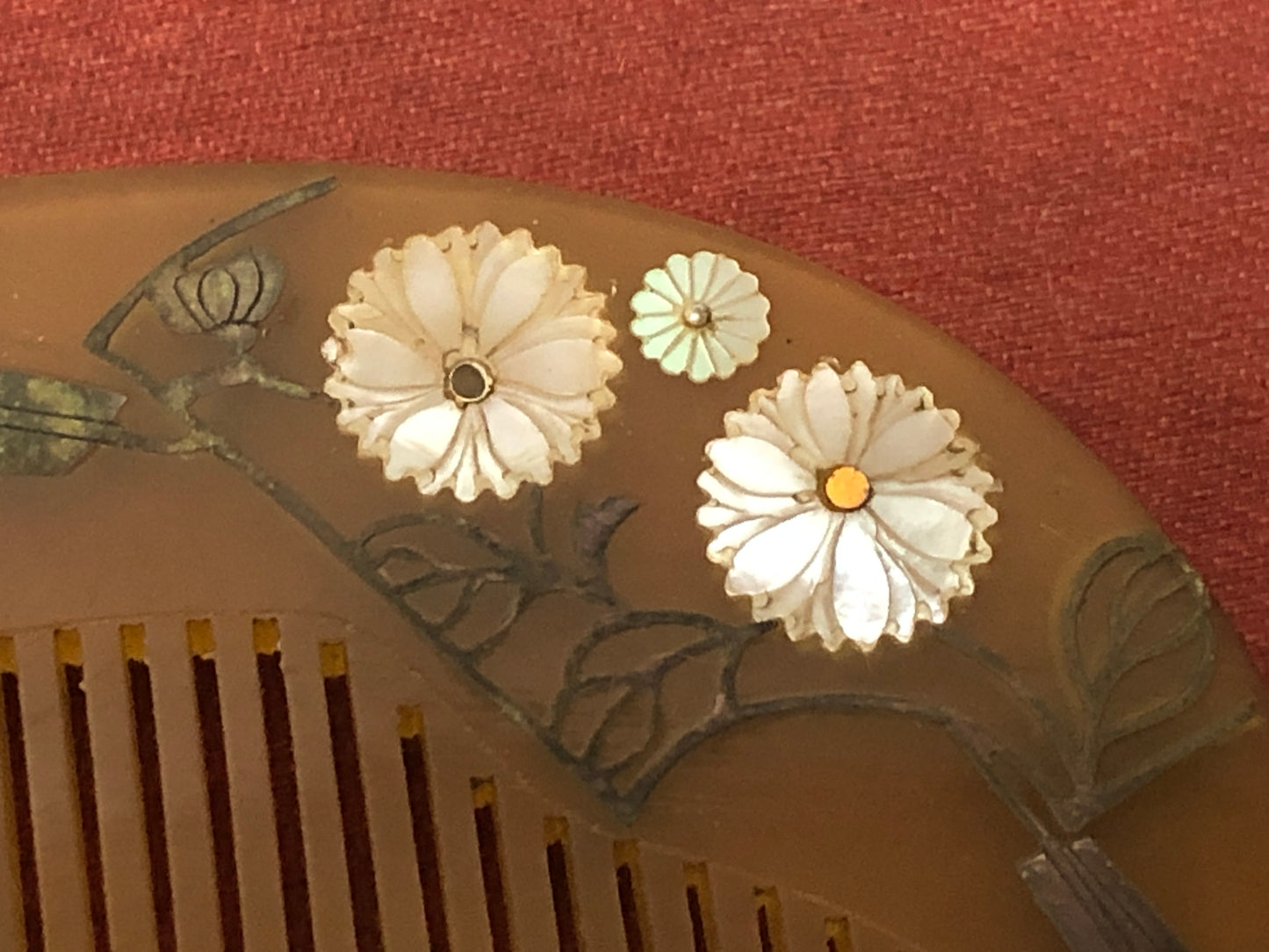 Y3382 KOUGAI Makie Comb Hairpin hair dressing tools box Japan kimono accessory
