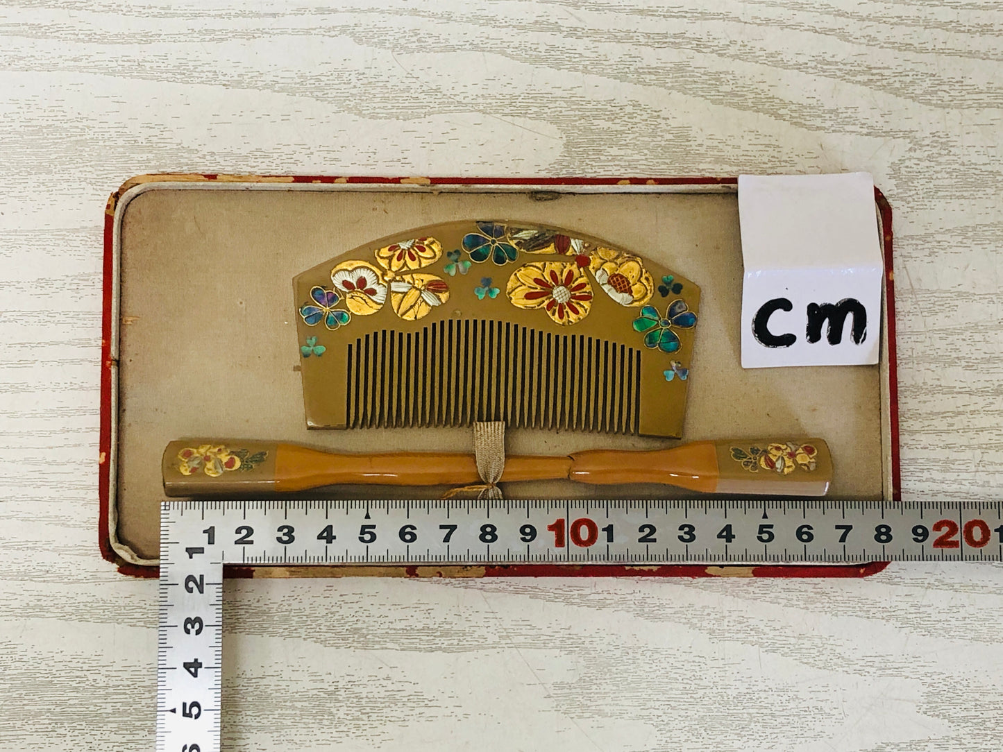 Y3383 KOUGAI Makie Comb Hairpin hair dressing tools box Japan kimono accessory