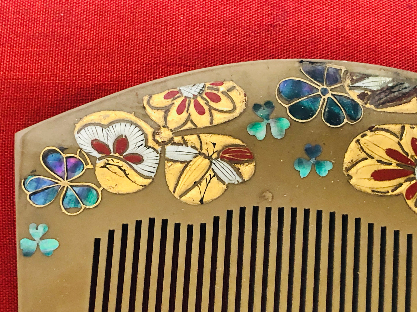 Y3383 KOUGAI Makie Comb Hairpin hair dressing tools box Japan kimono accessory