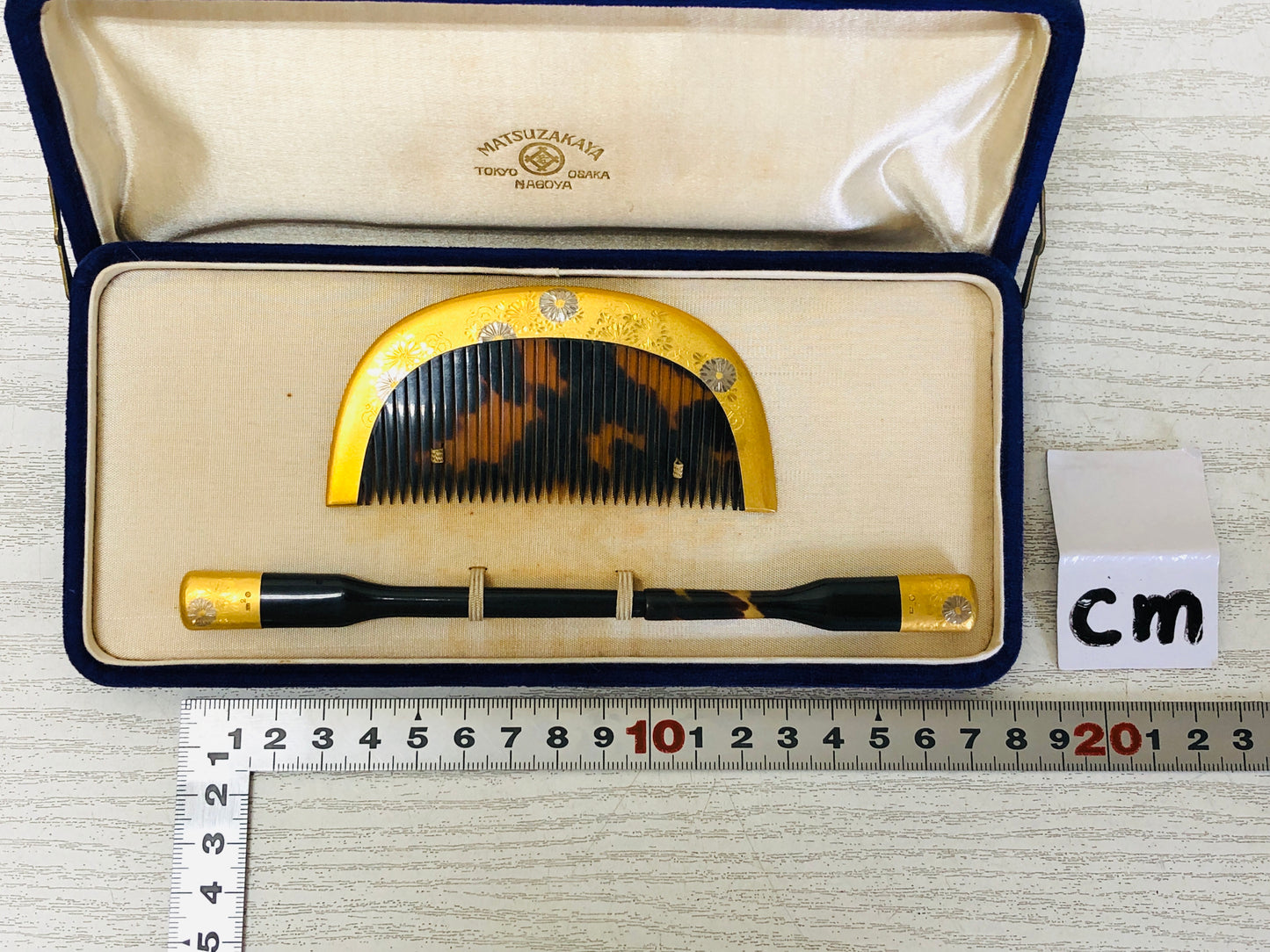Y3384 KOUGAI K24 Gold Plated Comb Hairpin hair dressing tools box Japan kimono