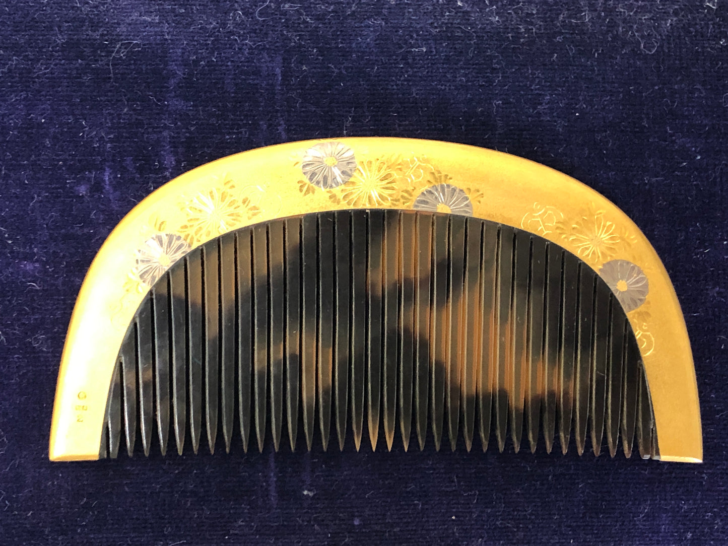Y3384 KOUGAI K24 Gold Plated Comb Hairpin hair dressing tools box Japan kimono